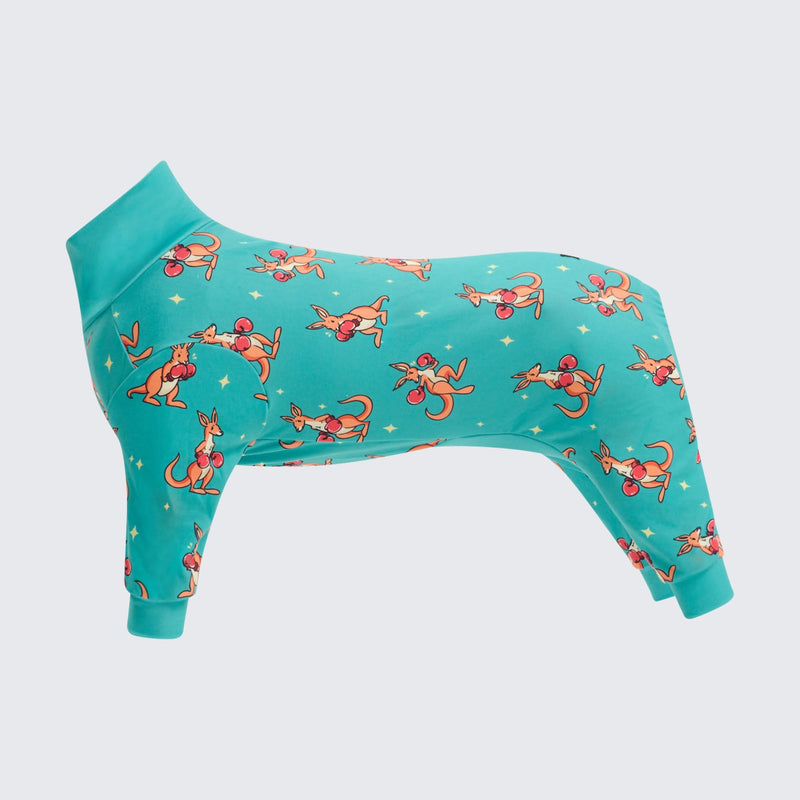 Dog Pajama - Boxing Kangaroo - Blue