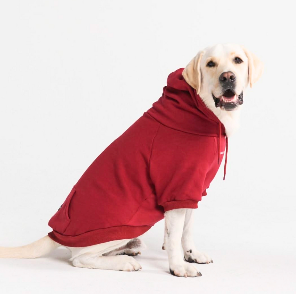 VS Pink sold Burgundy Satin Dog Sherpa Hoodie M