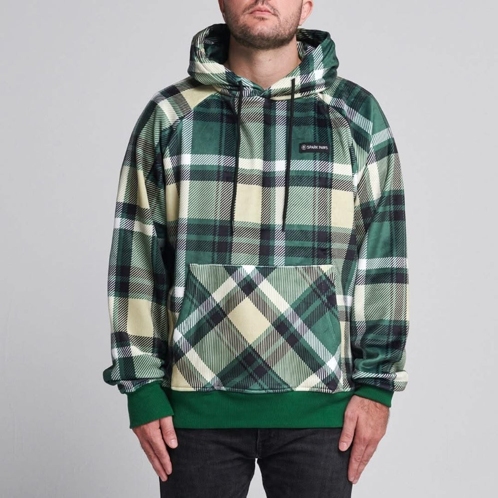 Green Plaid Human Hoodie SPARK PAWS